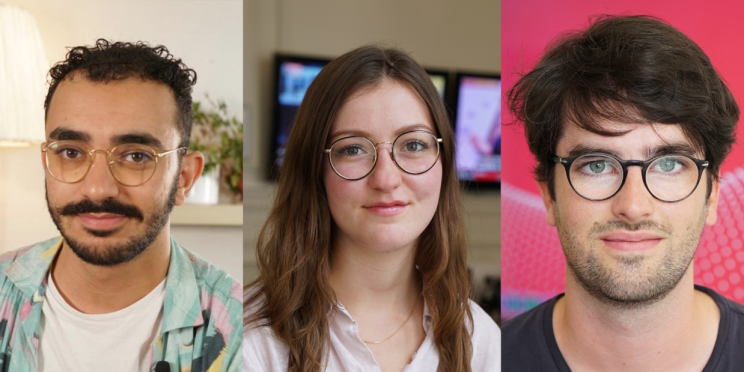 Julia Galan, lauréate de la Bourse AFP Ecoles 2022, Pierre Hardy et Cyril Theophilos, prix spéciaux